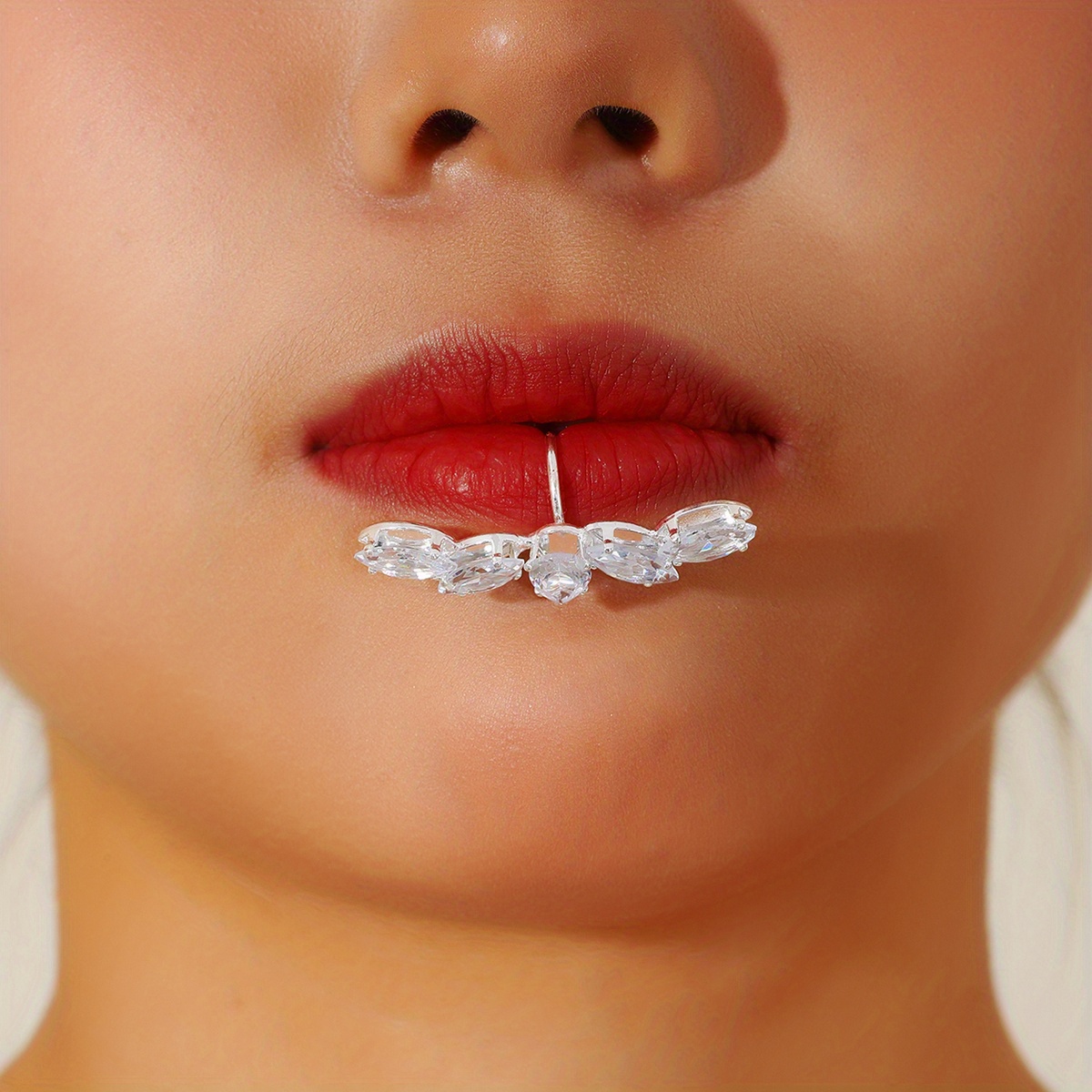 vertical labret lip piercing